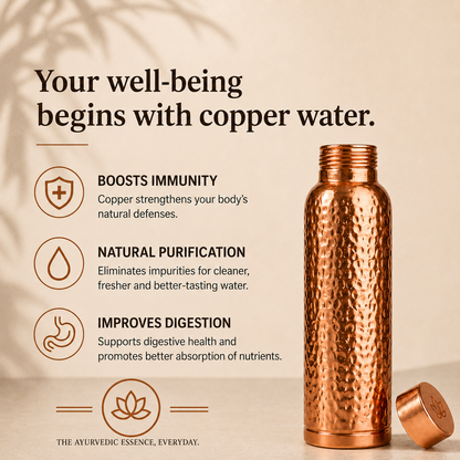 Whitfield - Copper Water Bottle  | Naturally Purified Water, Plastic-Free